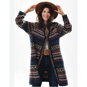 Anthropologie Aldomartins Wool Blend Cardigan Sweater Jacket Western, NWT